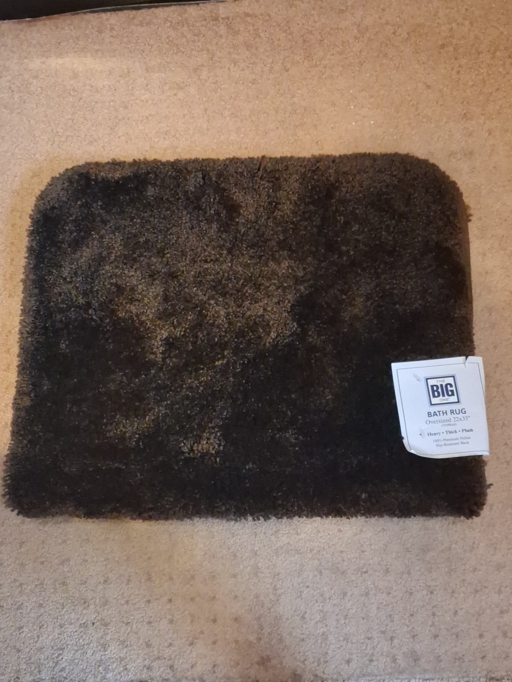 The Big One Dark Brown Plush Door Mat